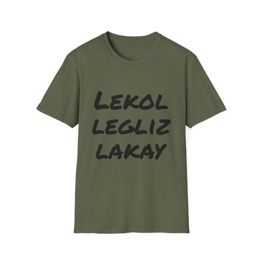 Inspirational Unisex Softstyle T-Shirt - 'Lekol Legliz Lakay'