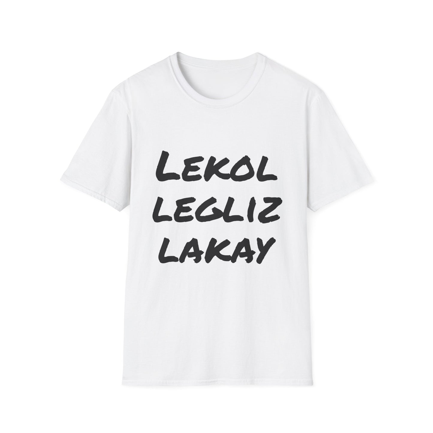 Inspirational Unisex Softstyle T-Shirt - 'Lekol Legliz Lakay'