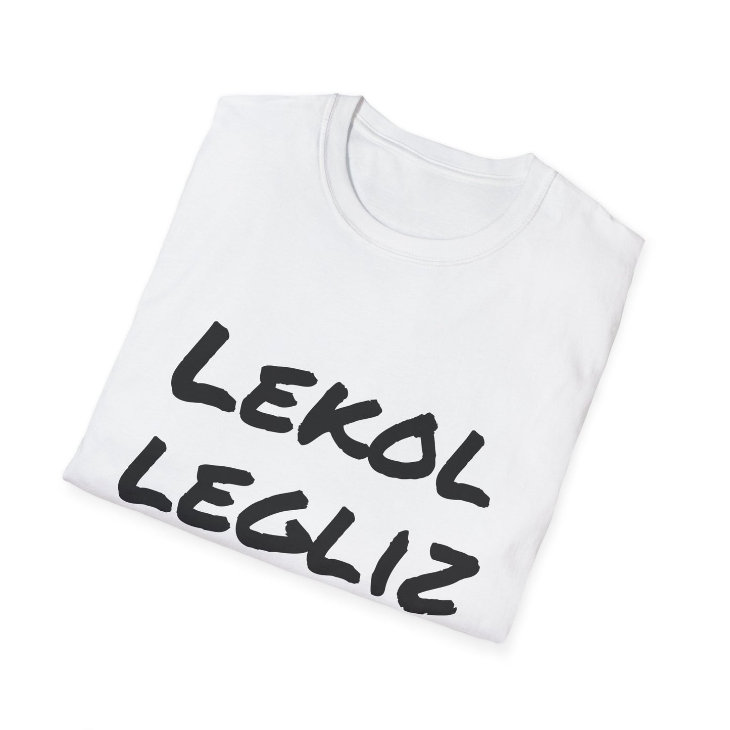 Inspirational Unisex Softstyle T-Shirt - 'Lekol Legliz Lakay'