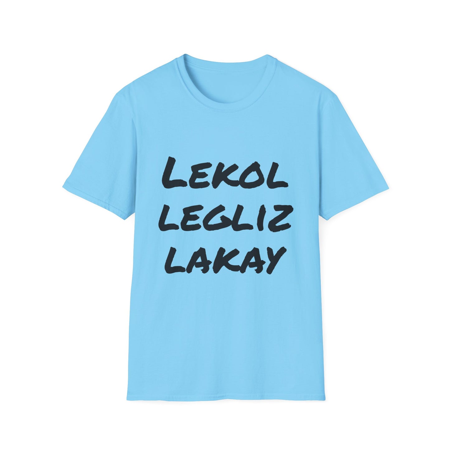 Inspirational Unisex Softstyle T-Shirt - 'Lekol Legliz Lakay'