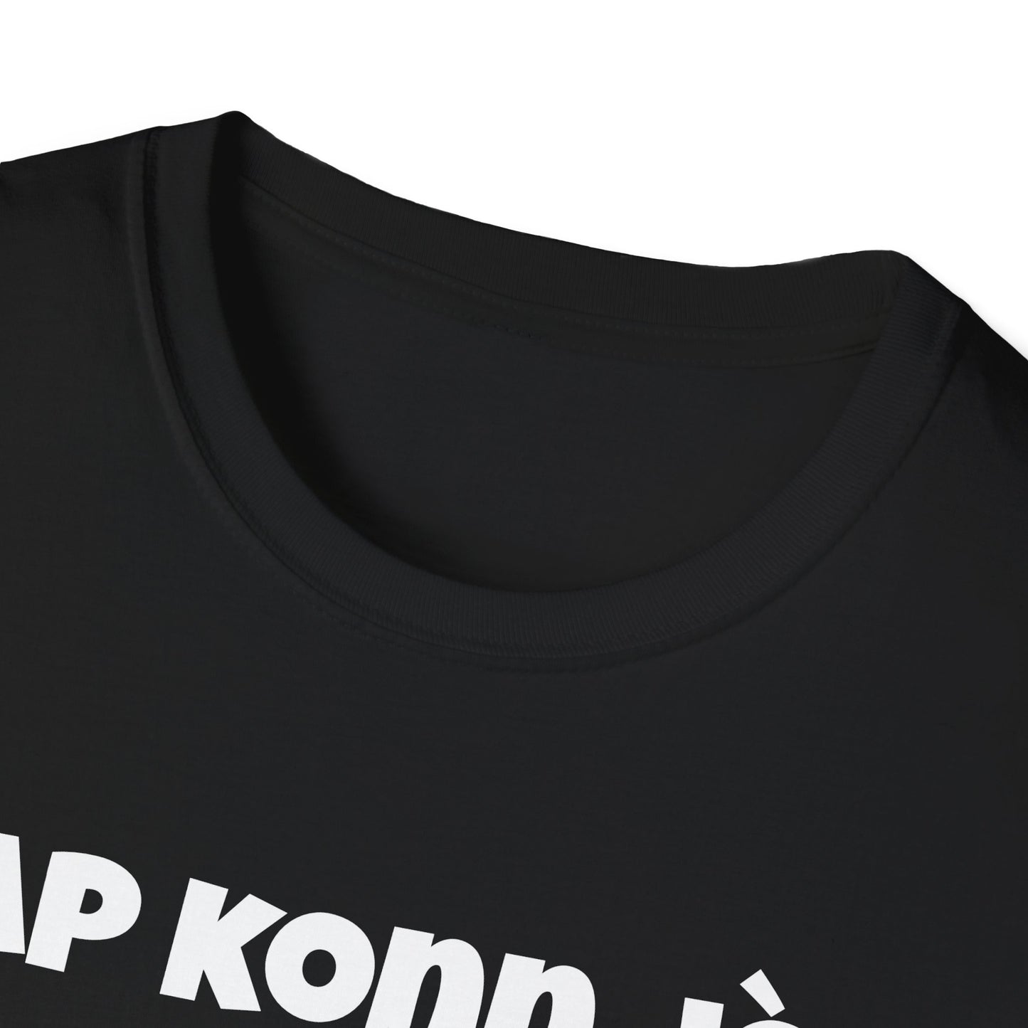 Black Unisex Softstyle T-Shirt - 'WAP KÒNN JÒJ' Statement Tee