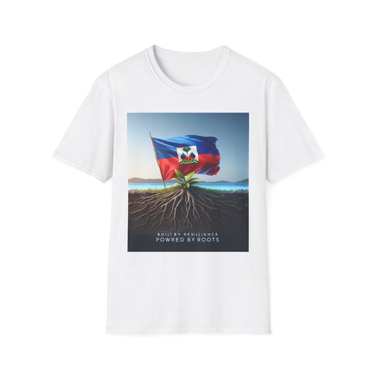 Unisex Softstyle T-Shirt: Rooted in Resilience - Haitian Flag Design